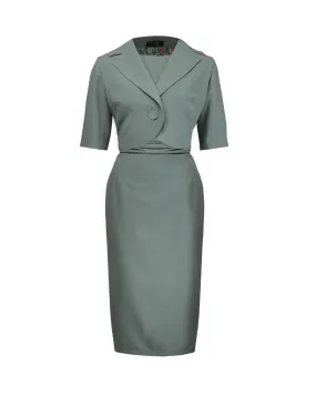 1960s Jackie O Dress & Jacket - Sage