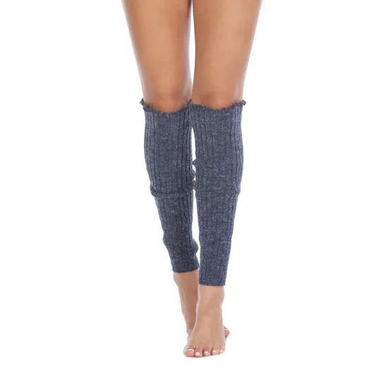 22" (Denim) Cable Leg Warmers