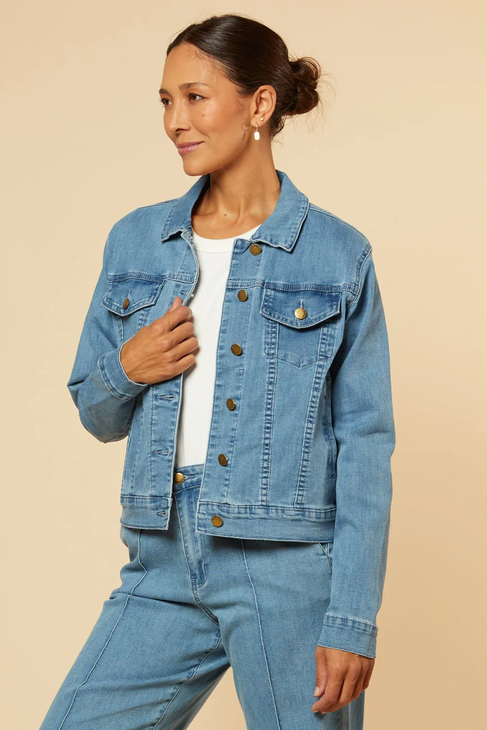 Adrift Denim Relaxed Jacket in Light Wash