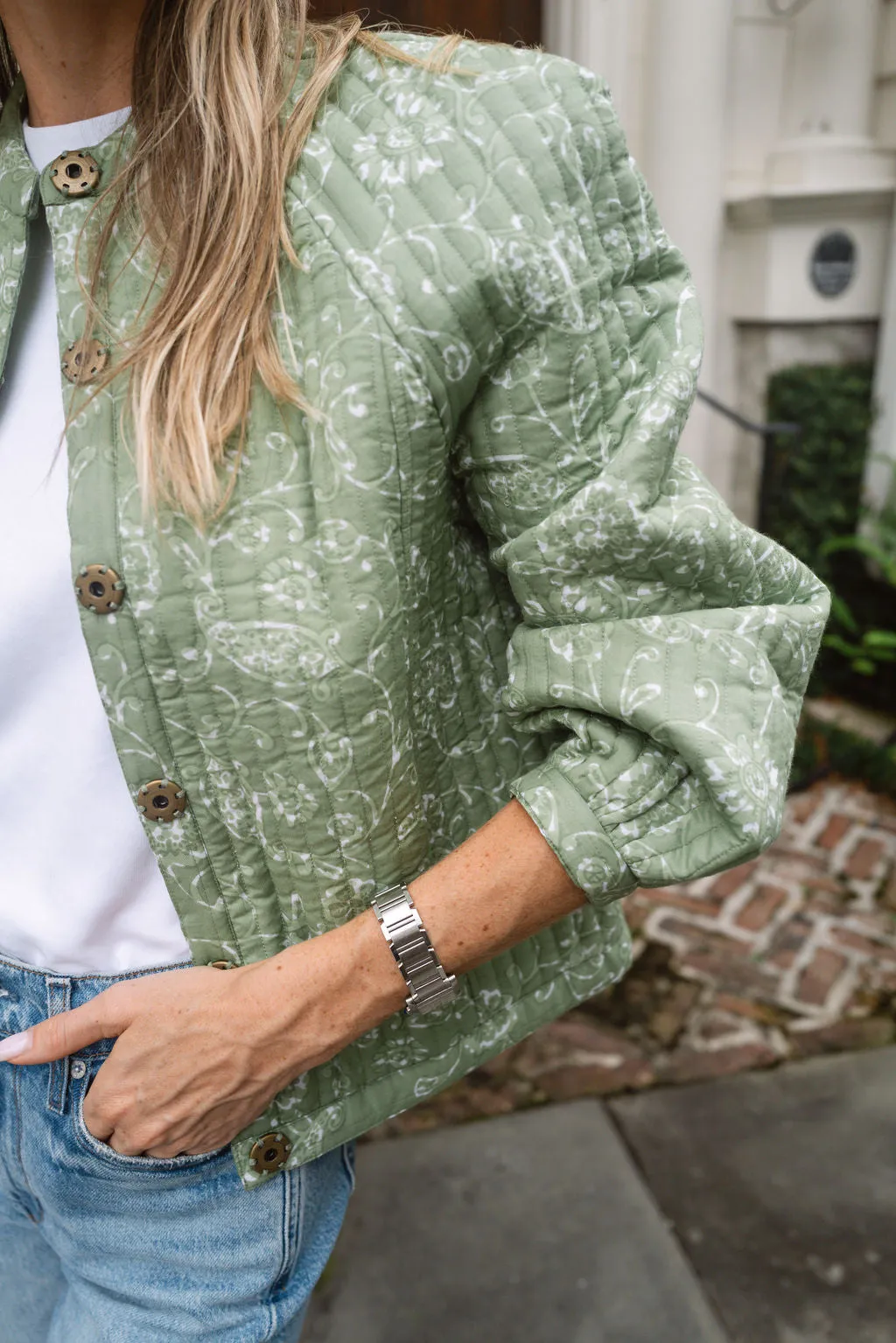 AERIN x JA Devon Jacket - Sage Petunia