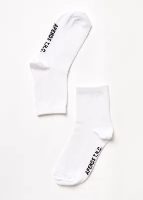 AFENDS Unisex All Time - Crew Socks - White