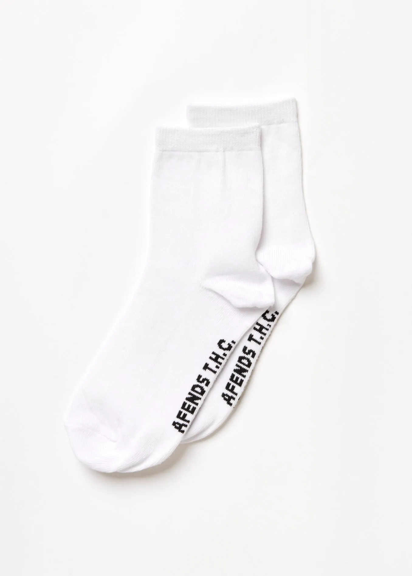 AFENDS Unisex All Time - Crew Socks - White