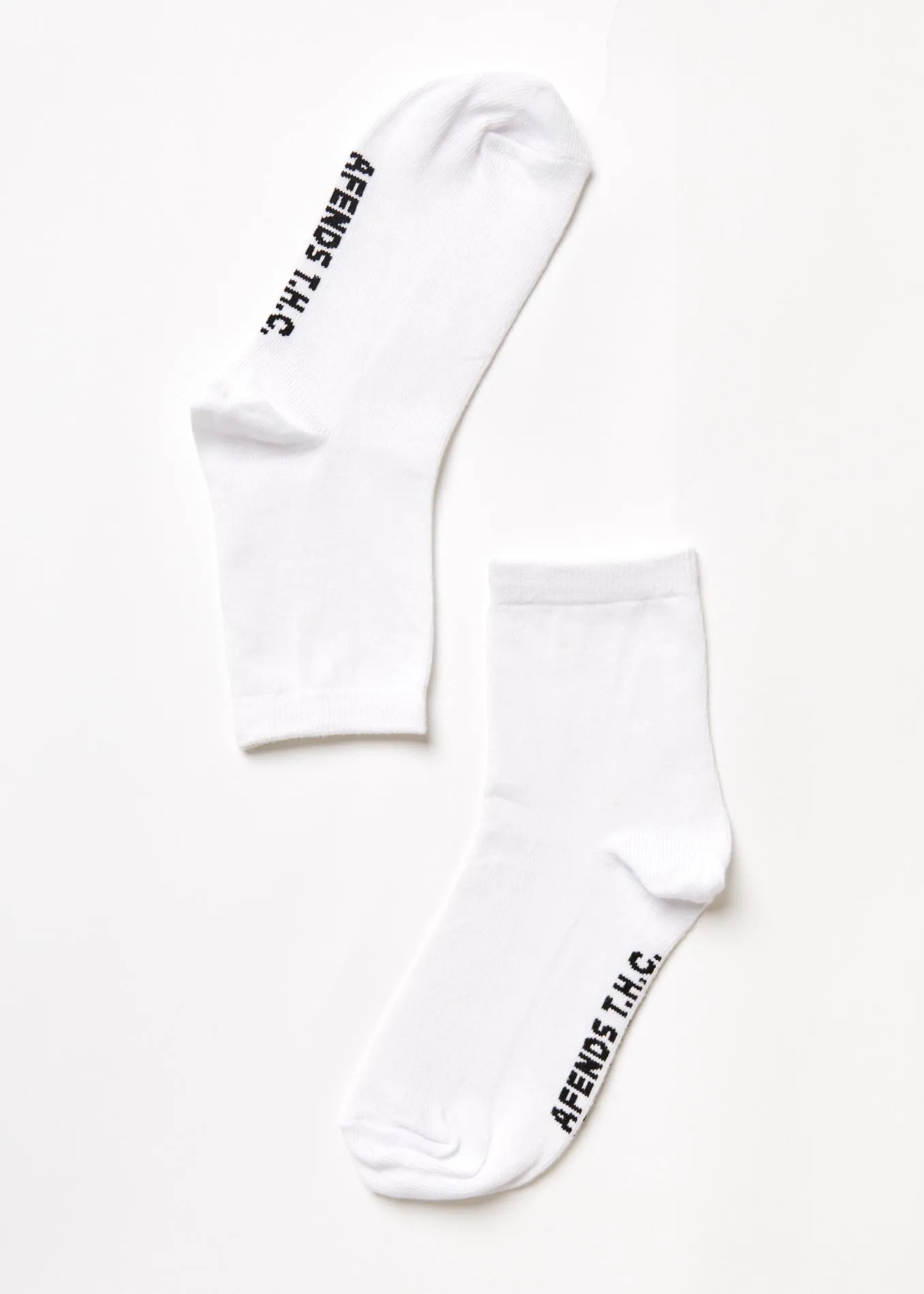 AFENDS Unisex All Time - Crew Socks - White