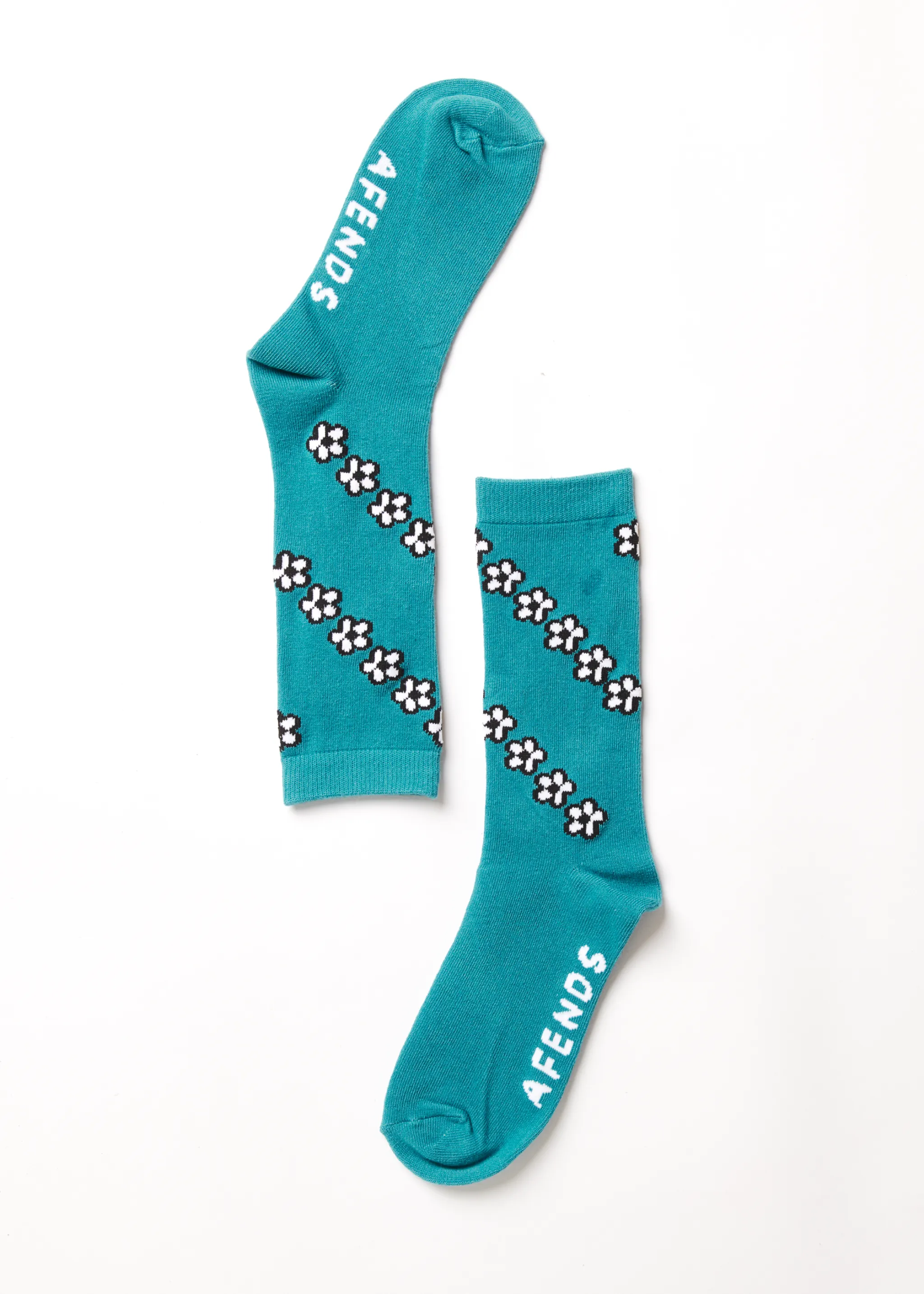 AFENDS Unisex Back To It - Crew Socks - Azure