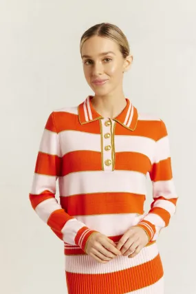 Amalfi Polo Sweater in Fiesta