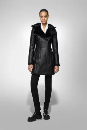 Amelie - Black Shearling Coat