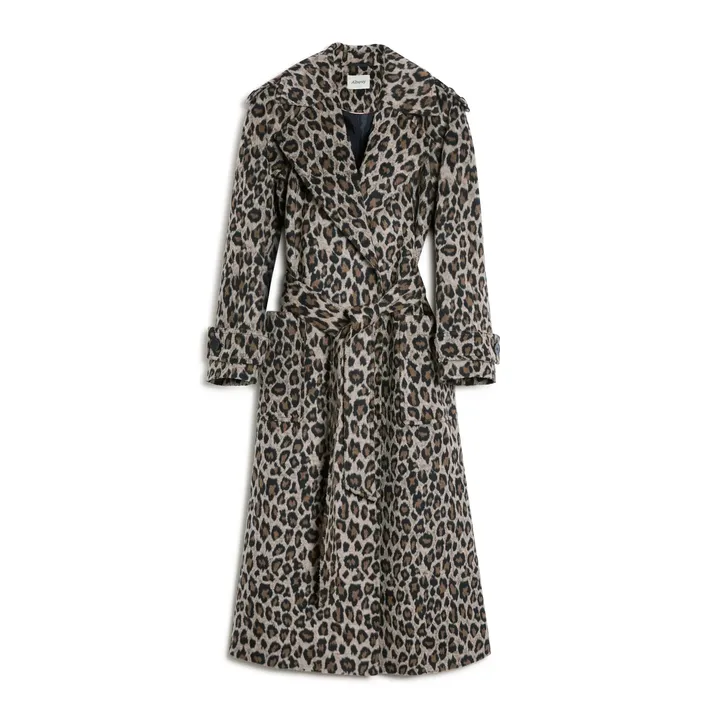 Animal Jacquard Belted Coat