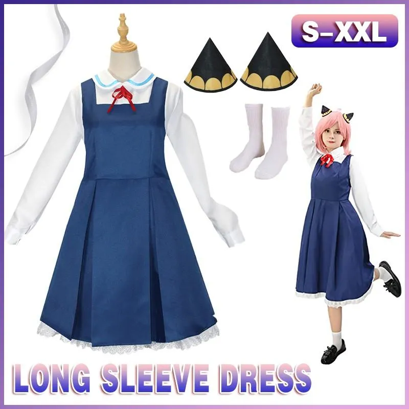 Anime SPY×FAMILY Anya Forger Blue White Dress Cosplay