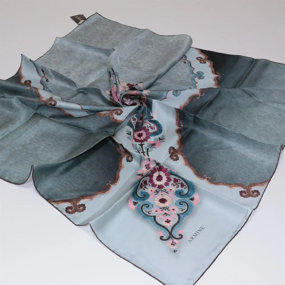 Armine Blue Laila Turkish Silk Scarf