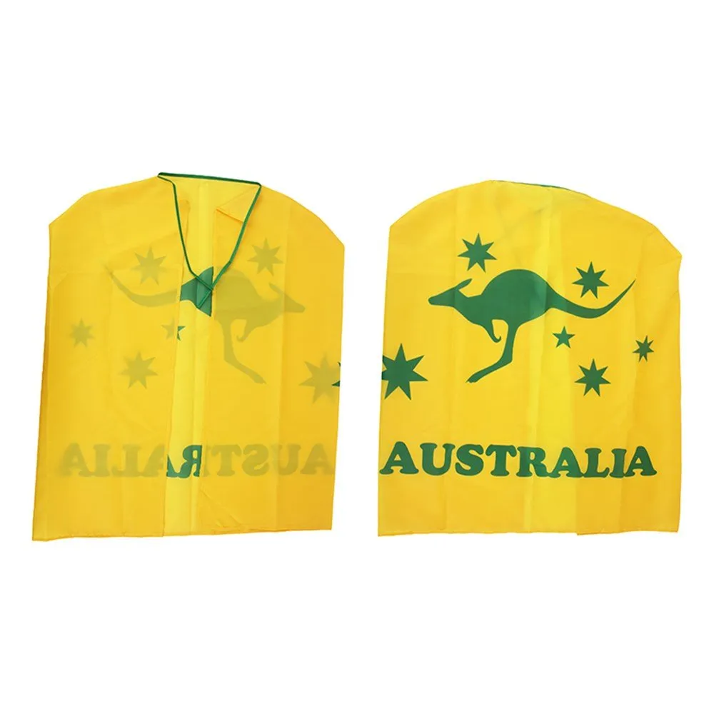 Aussie Team Supporter Green & Yellow Kangaroo Cape