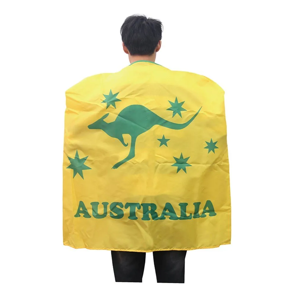 Aussie Team Supporter Green & Yellow Kangaroo Cape