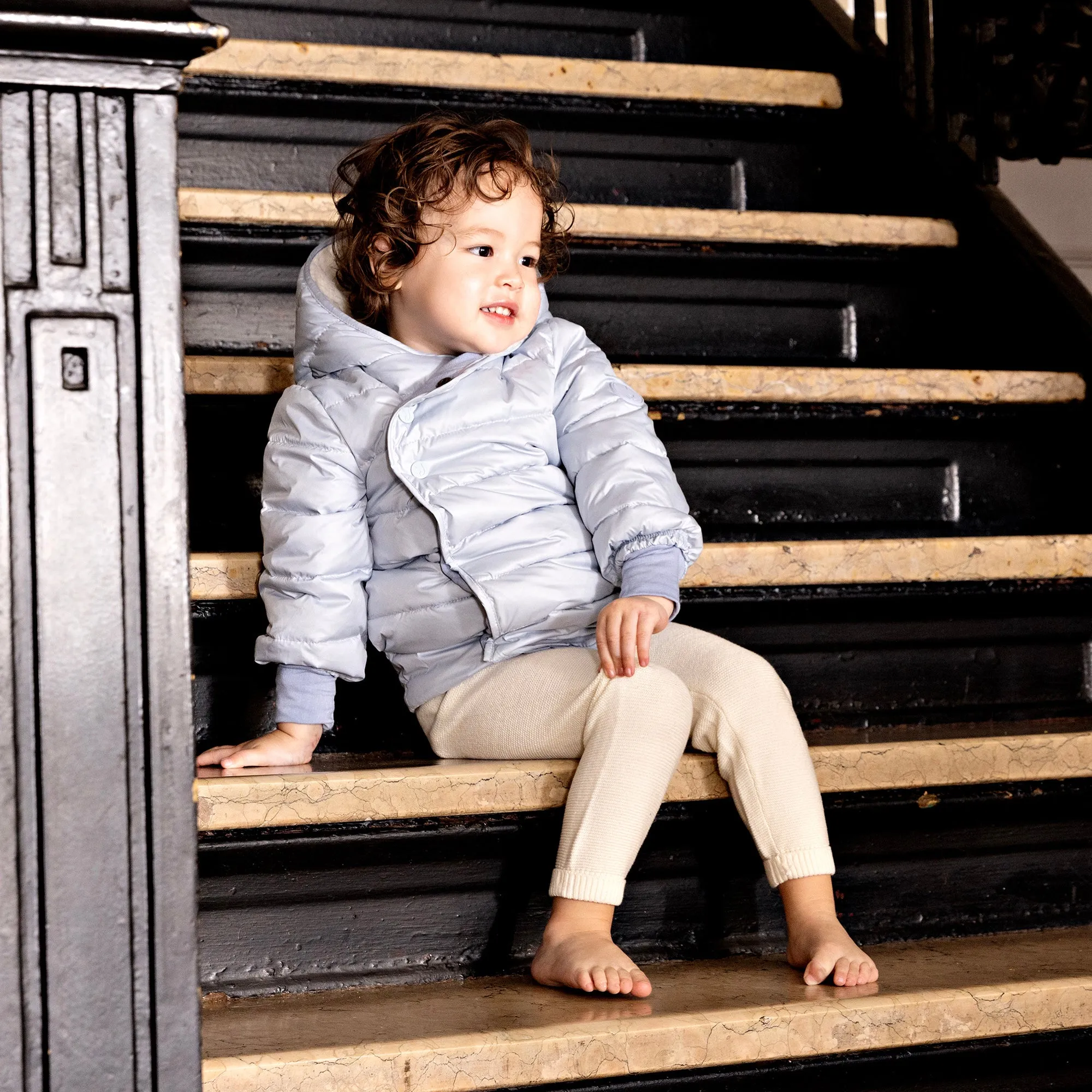 BABY GROSGRAIN COAT-Blue