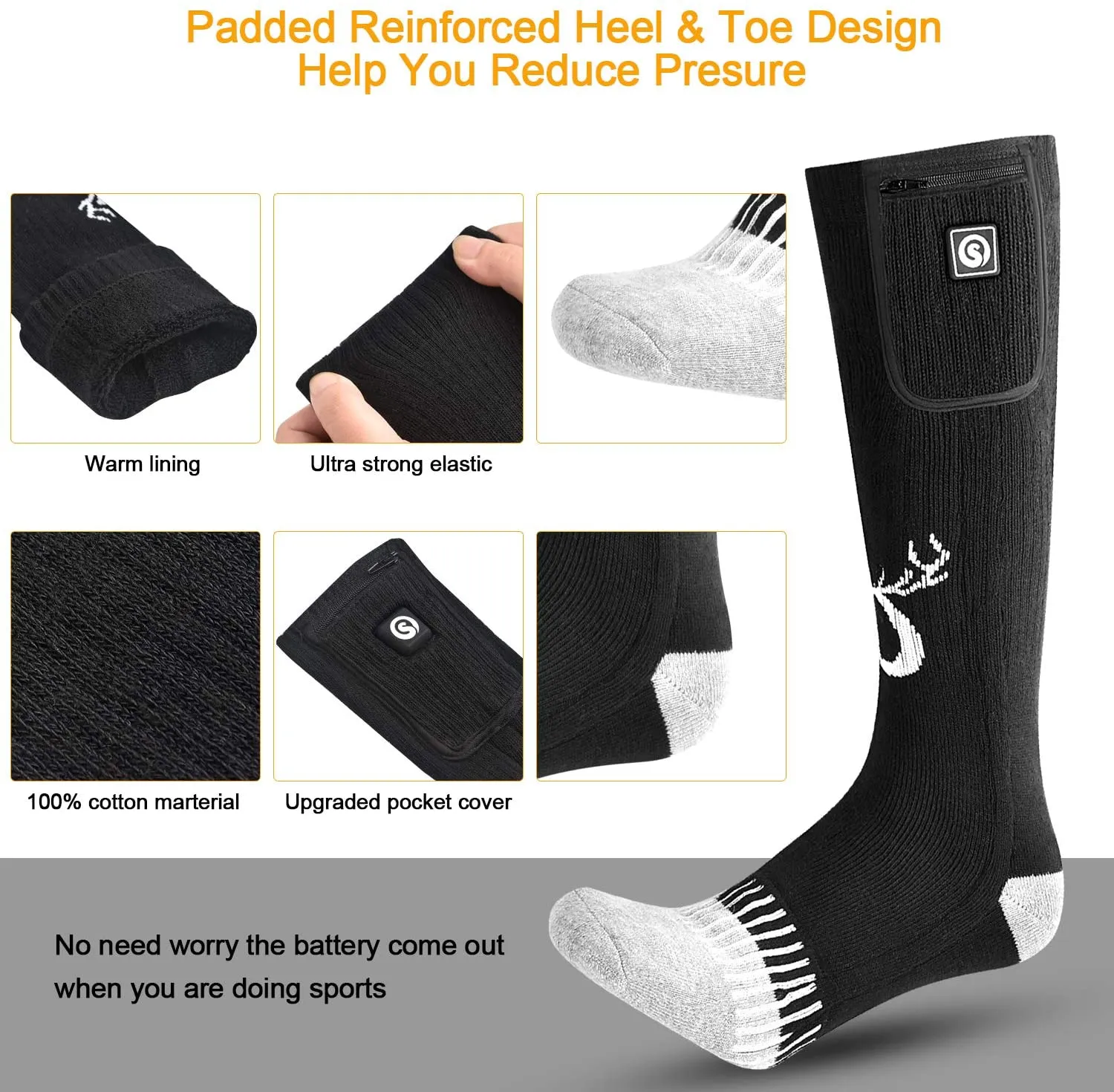 Battery Powered Cold Weather Heated Sock