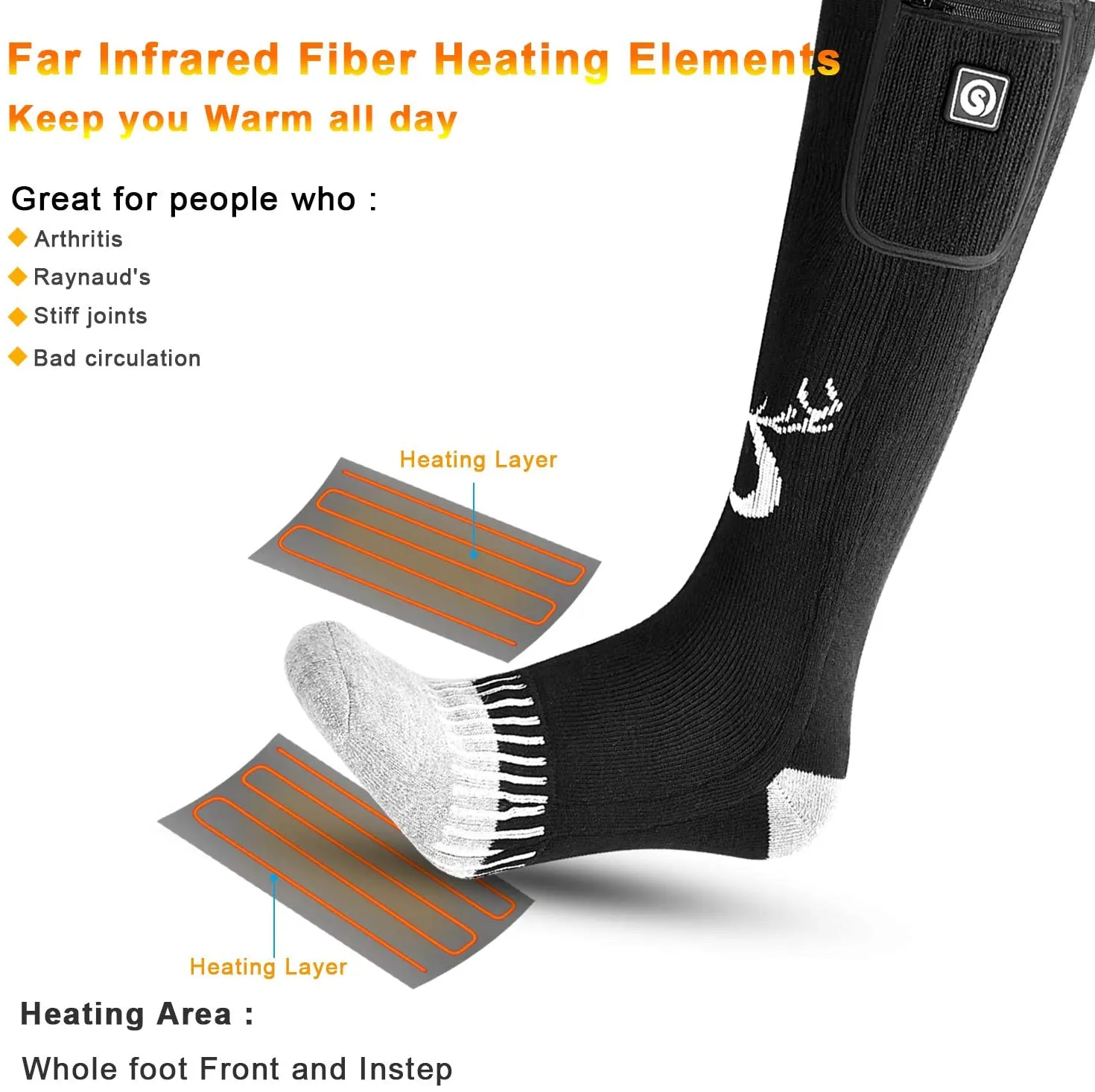 Battery Powered Cold Weather Heated Sock