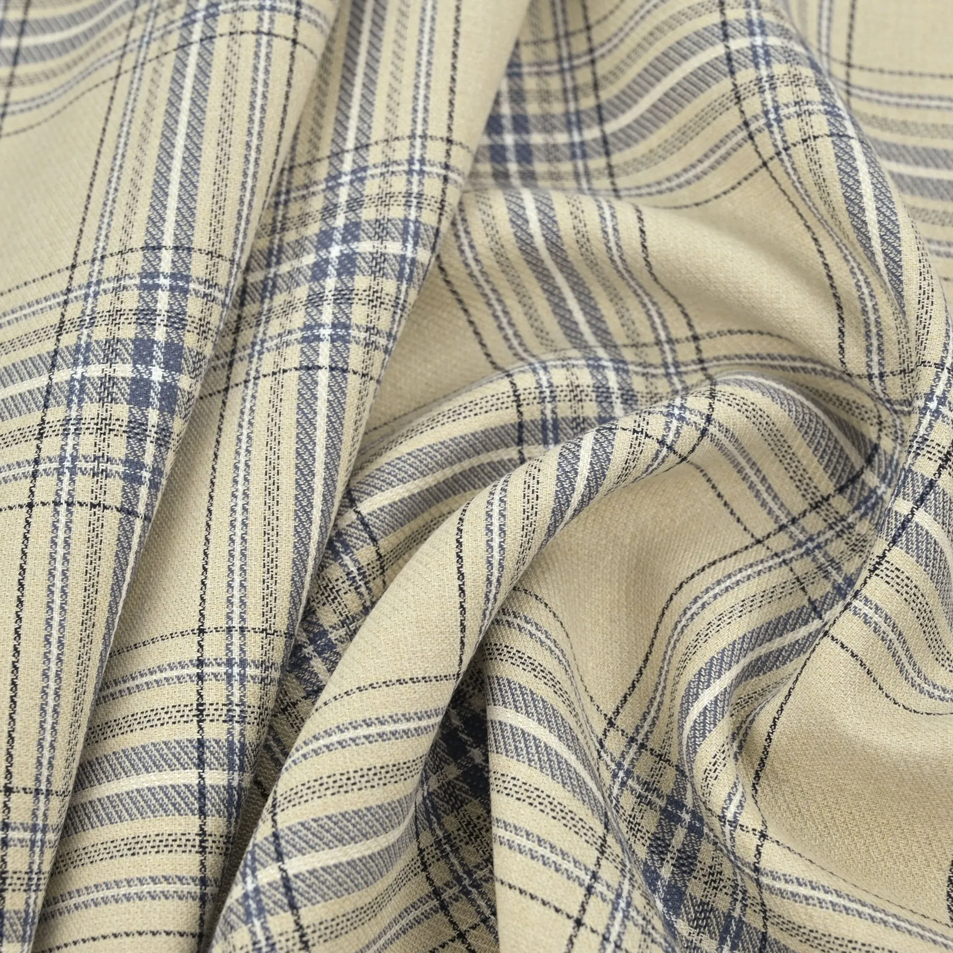 Beige and Blue Coating Fabric 5625