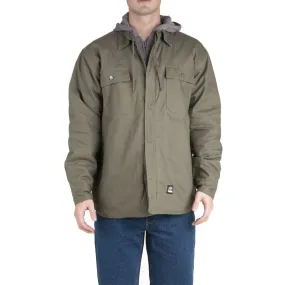 'Berne' Men's Throttle Hooded Shirt Jacket - Sage