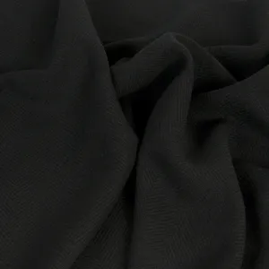 Black Herringbone Wool Fabric 1436