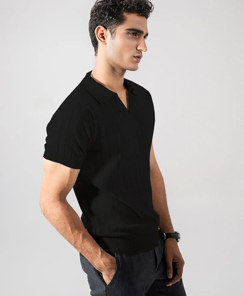 Black Knitted POLO