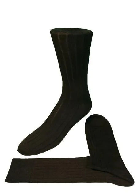 Black Ribbed Kids Formal Socks