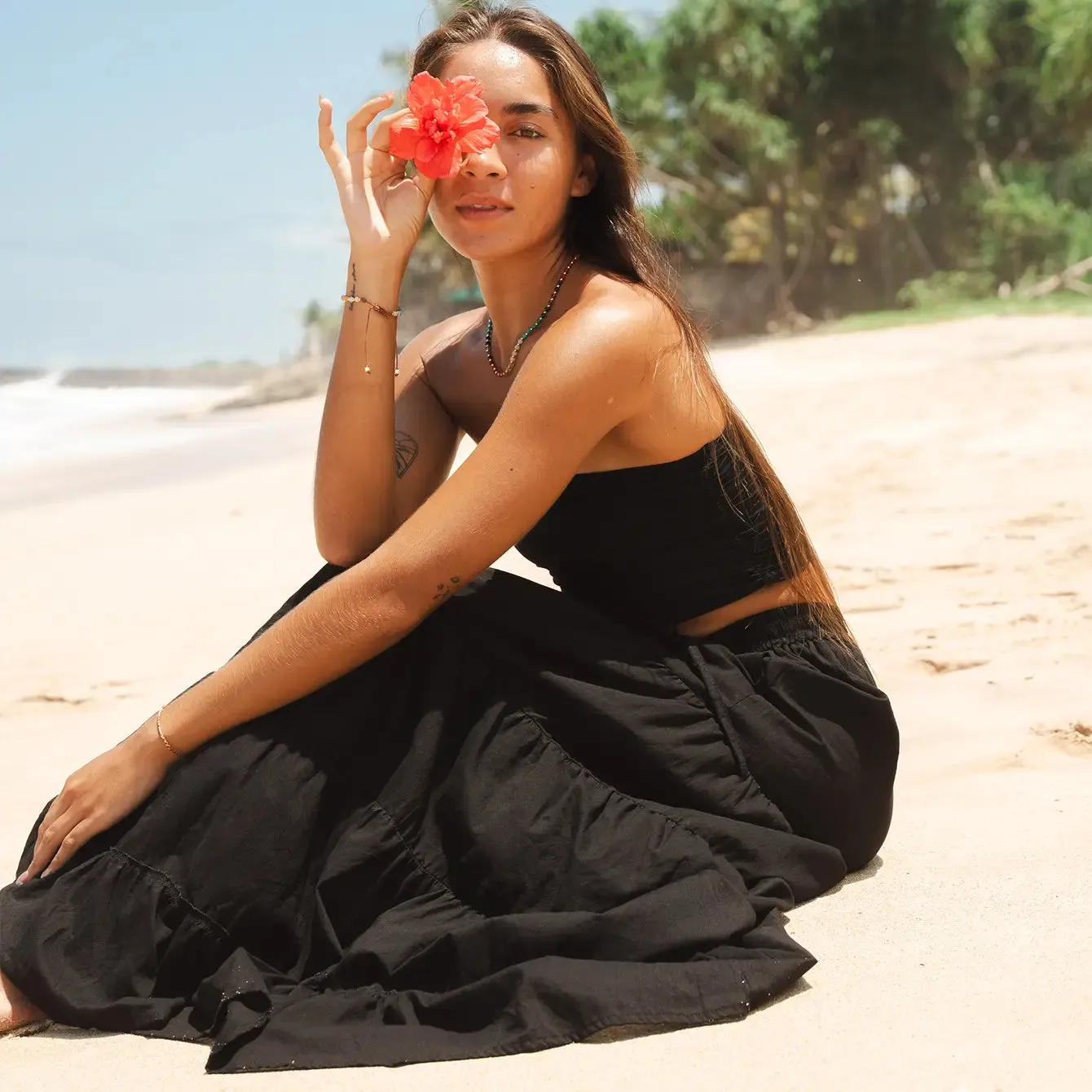 Black Shipwrecked Maxi Skirt