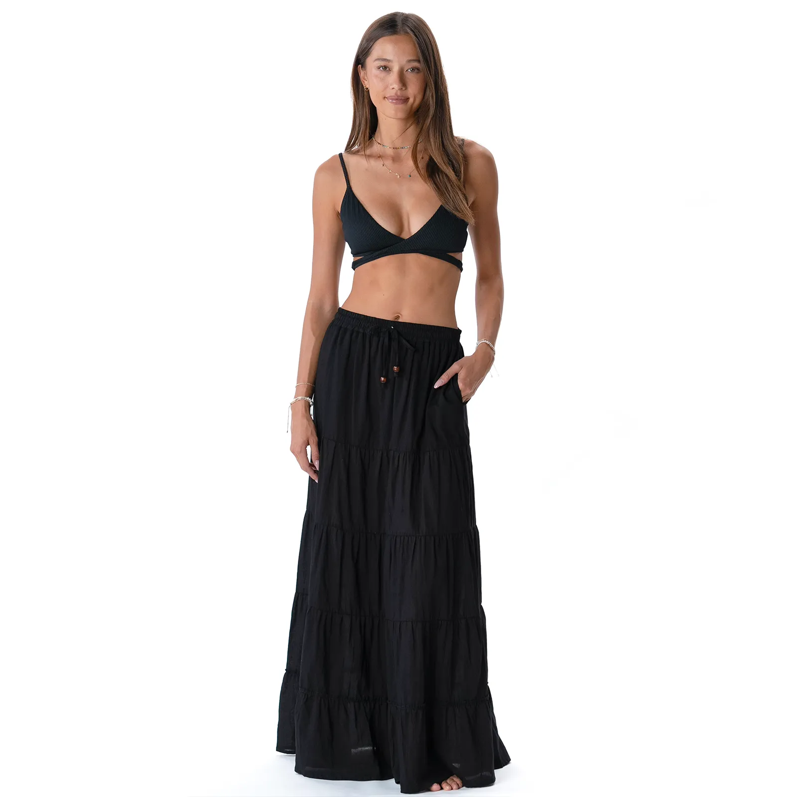 Black Shipwrecked Maxi Skirt