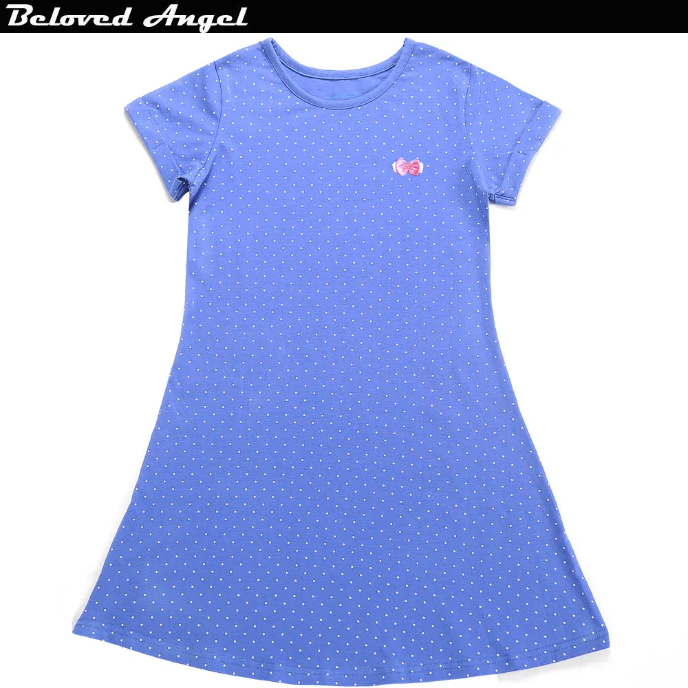 Blue Polka Dot Knit Dress