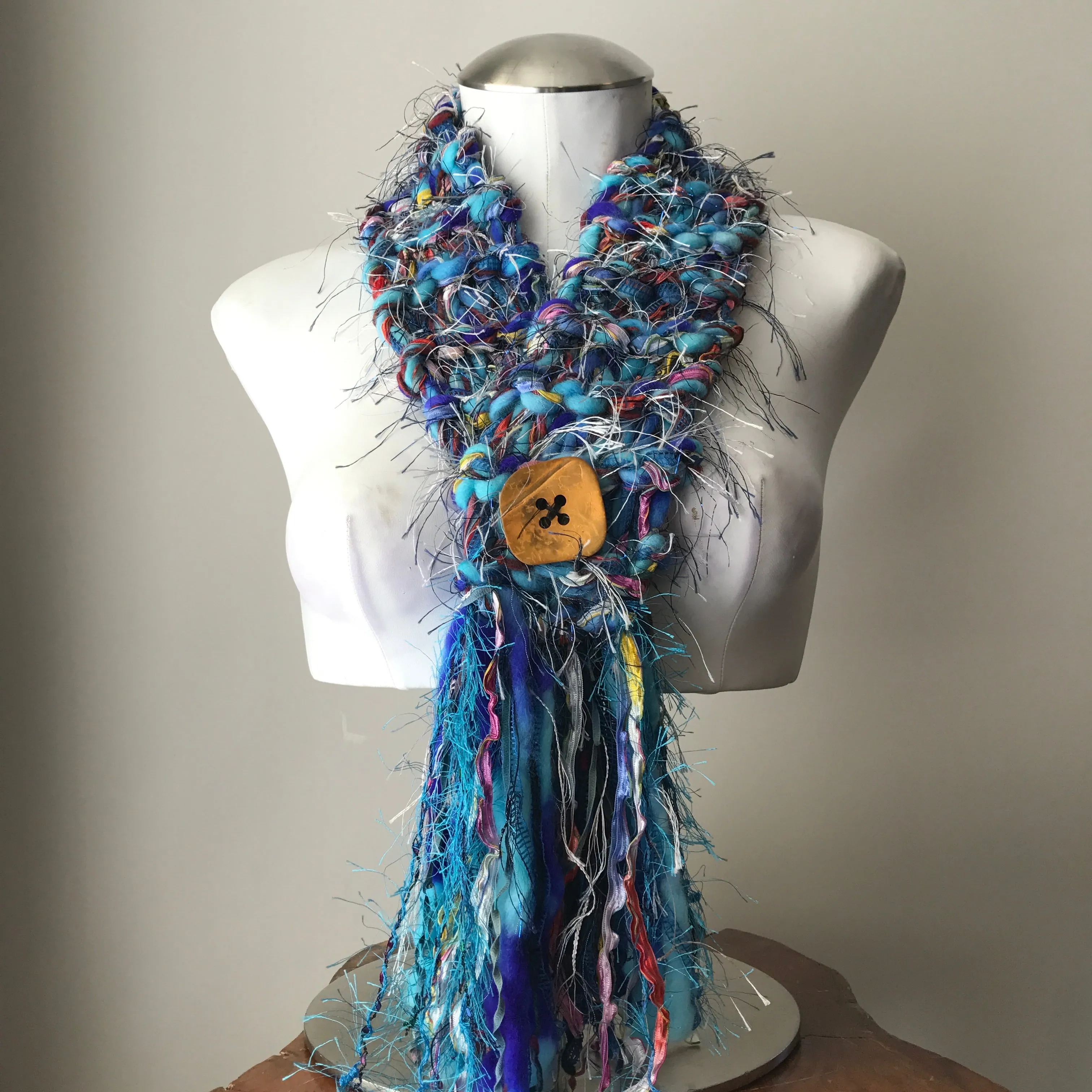 Blue Tweed *Diva Chic* Scarf, (DS01)