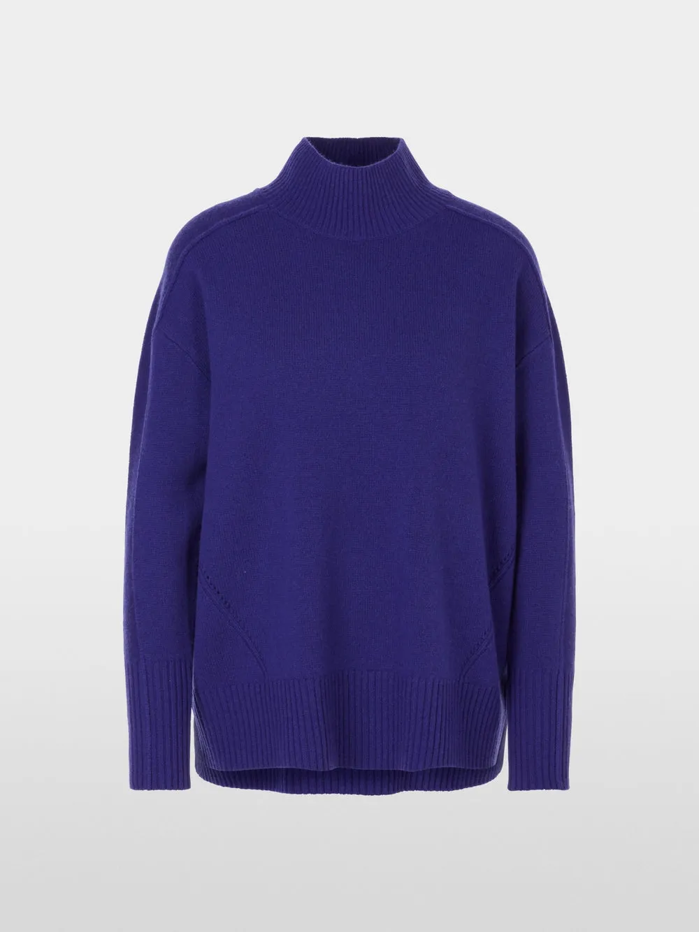 Bright Violet Cashmere Blend Polo Neck Sweater