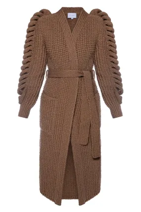 BROWN HAND KNITTED COAT