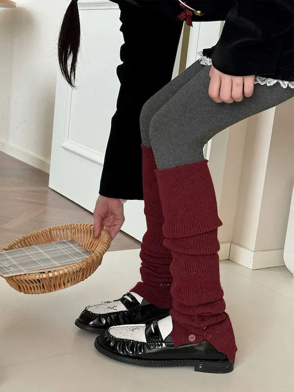 Button slit over-knee leg warmers