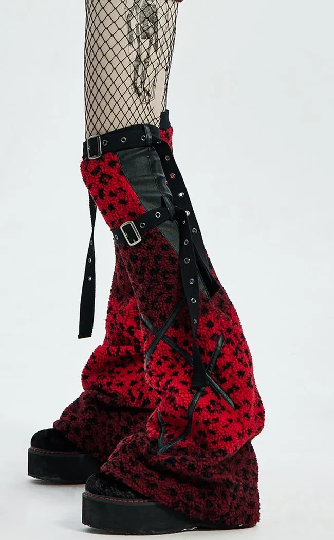 Cageless Legwarmers | Red Leopard