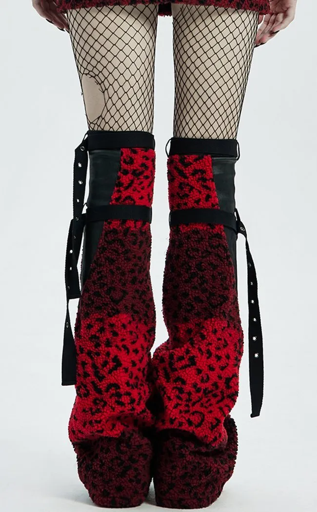 Cageless Legwarmers | Red Leopard