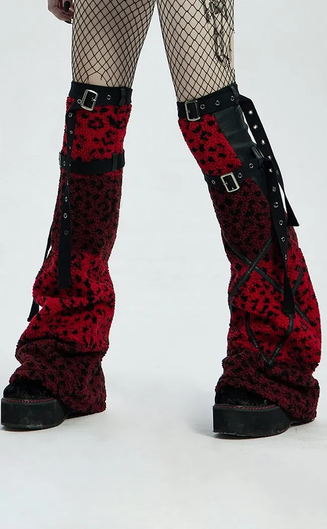 Cageless Legwarmers | Red Leopard