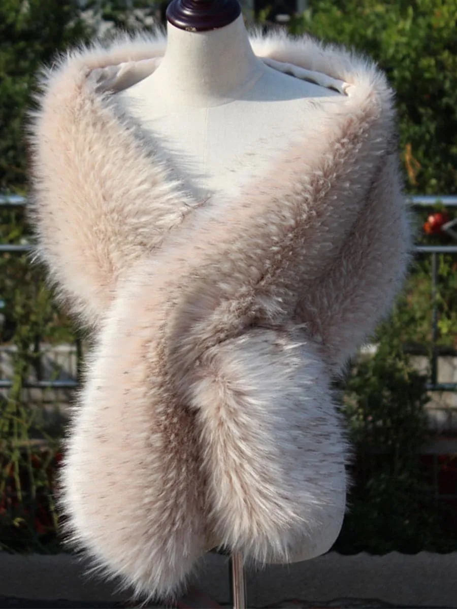 Cape Wedding Evening Dress Faux Fur Coat MSF015