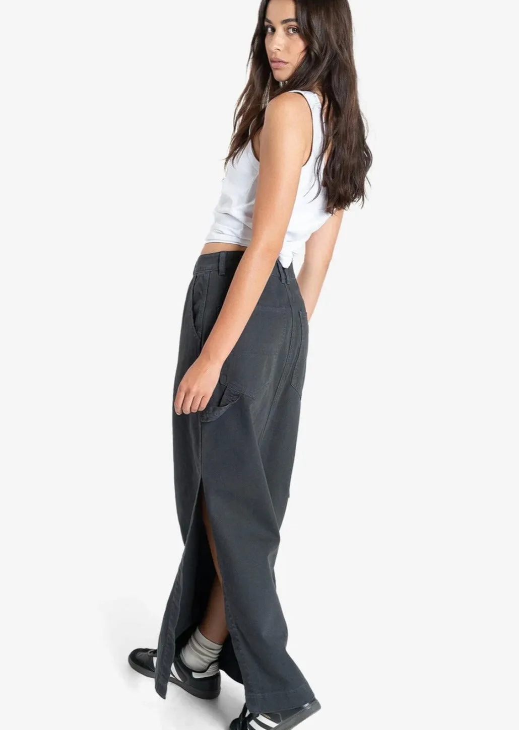 Carpenter Maxi Skirt Dark Charcoal