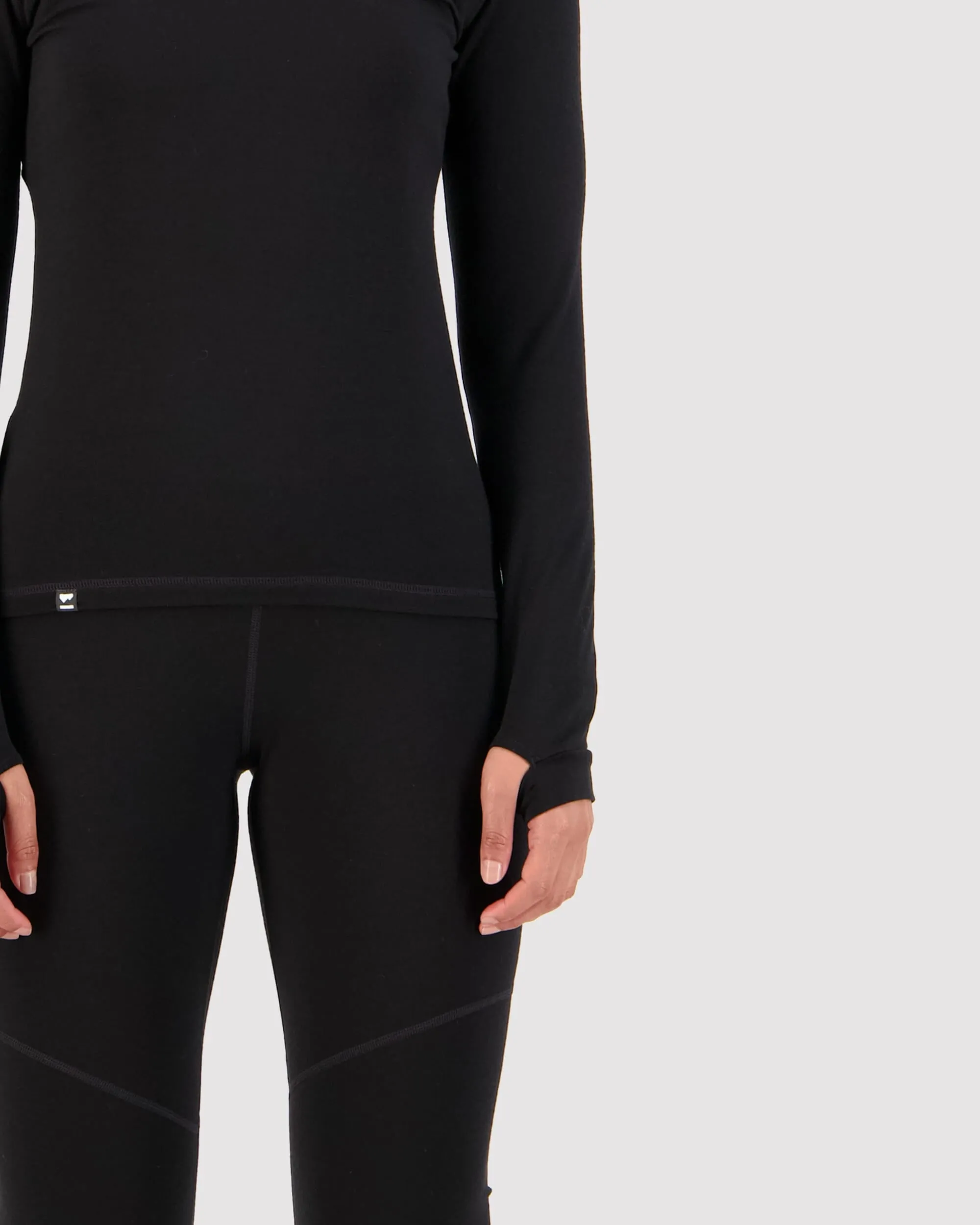 Cascade Merino Base Layer 1/4 Zip Long Sleeve - Black