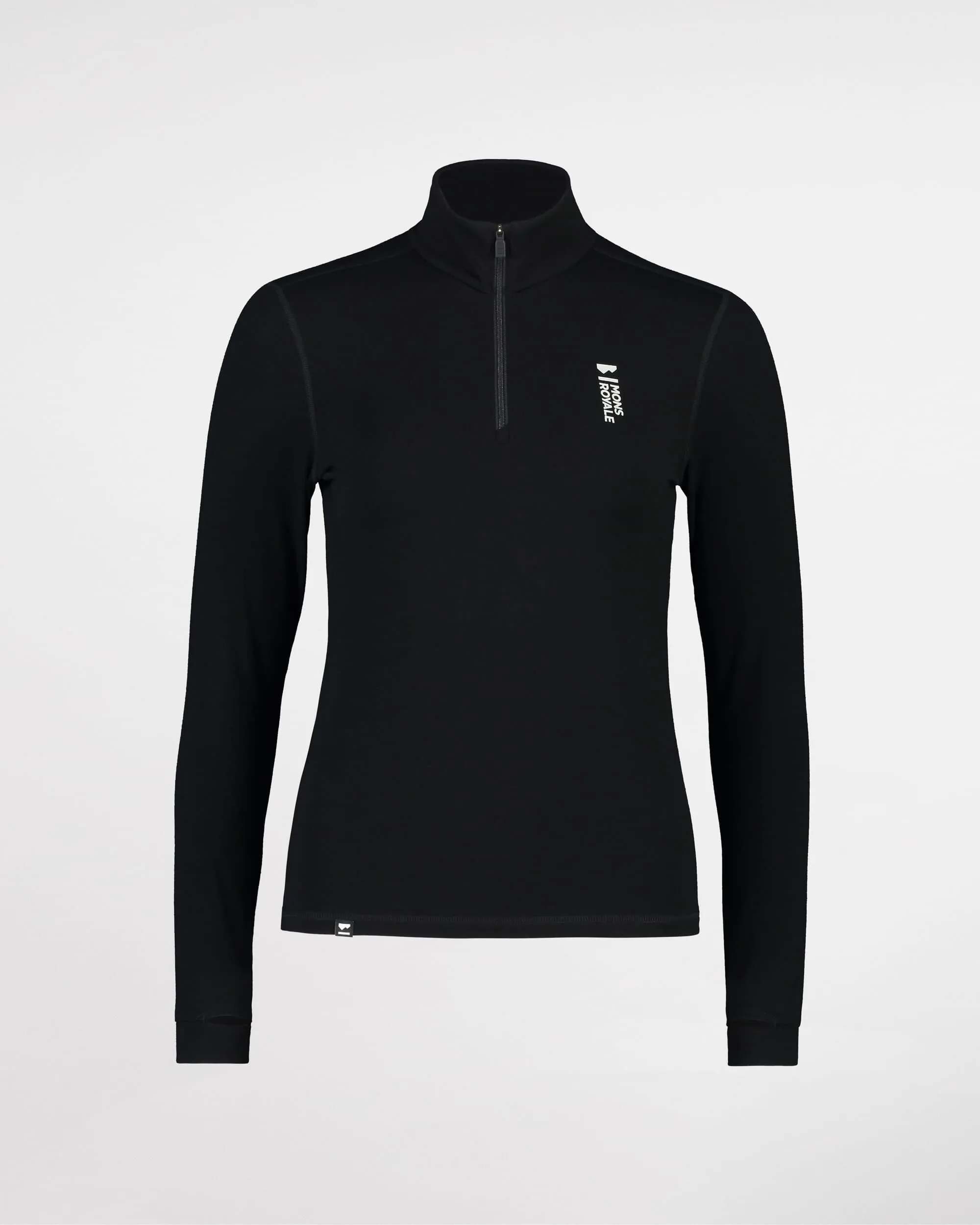 Cascade Merino Base Layer 1/4 Zip Long Sleeve - Black