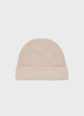 Cashmere Ribbed Hat in Putty