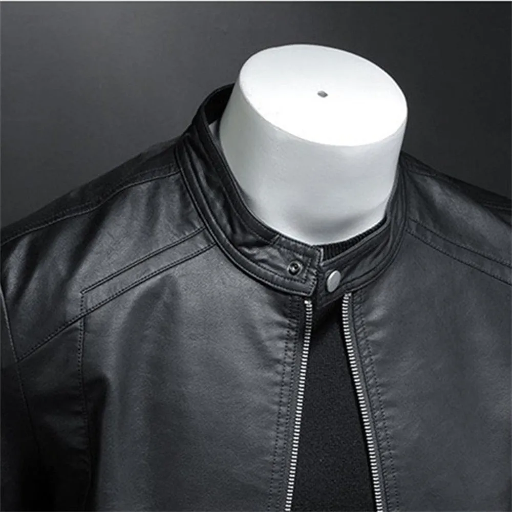 Casual Men's Leather Slim Jacket