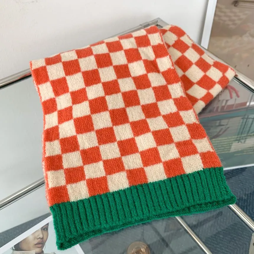 Checkered Colorful Aesthetic Knit Soft Scarf