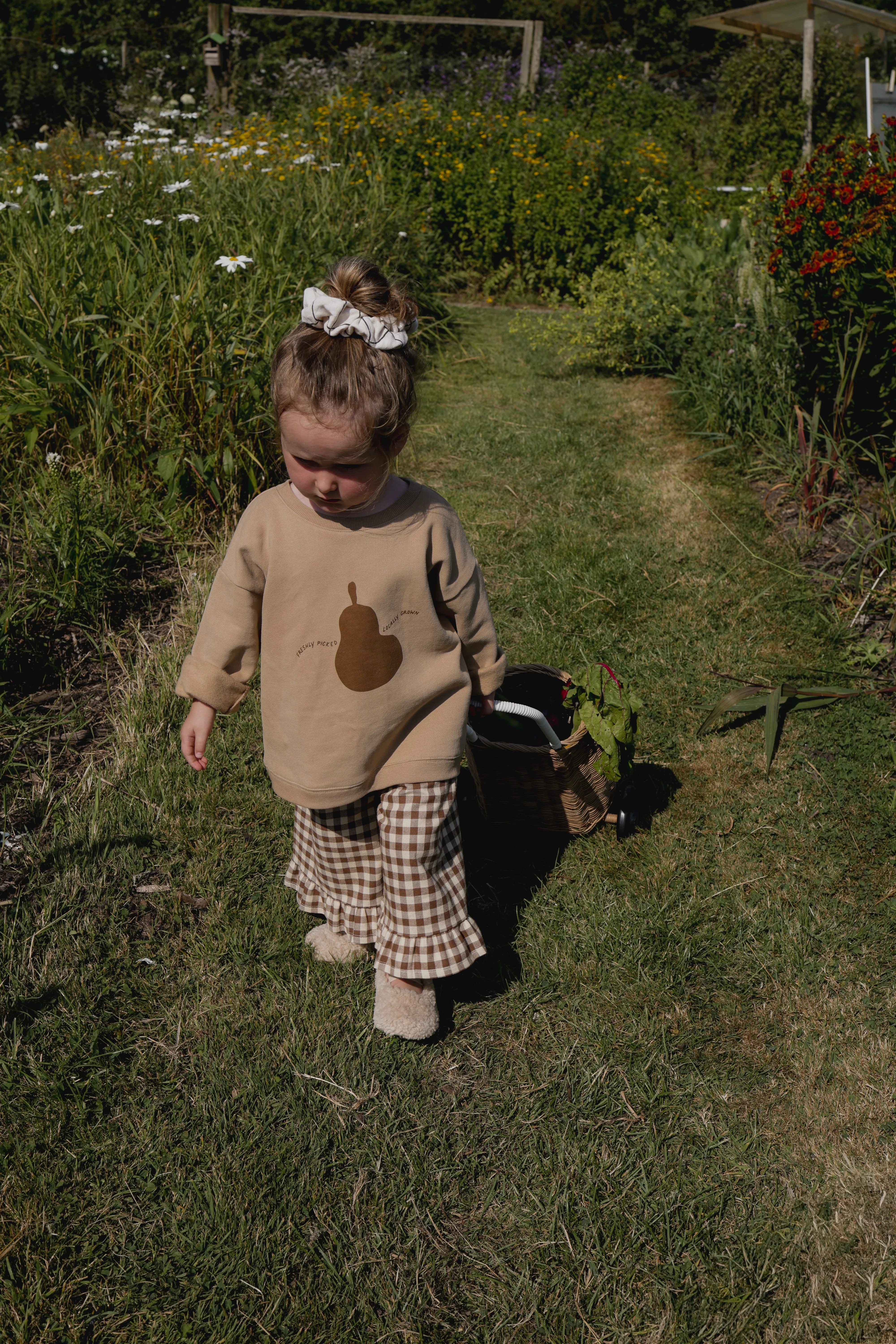 Chestnut Gingham Frill Culottes