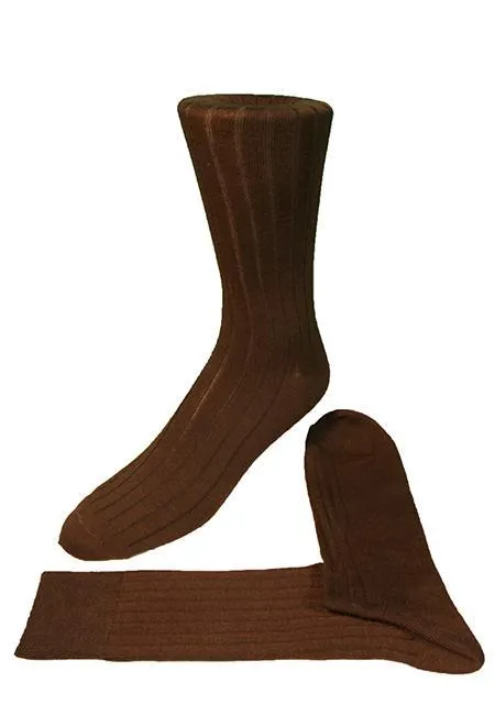 Chocolate Ribbed Kids Formal Socks