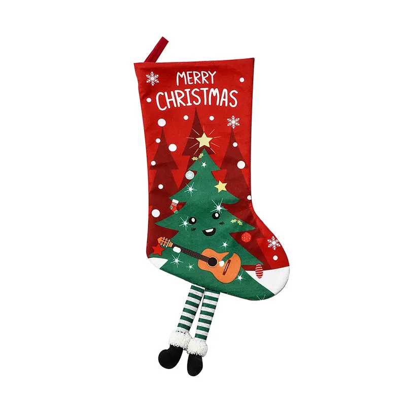 Christmas Hanging Stocking Large Gift Bag Santa Socks Holiday Tree Decorations New Year Decoration