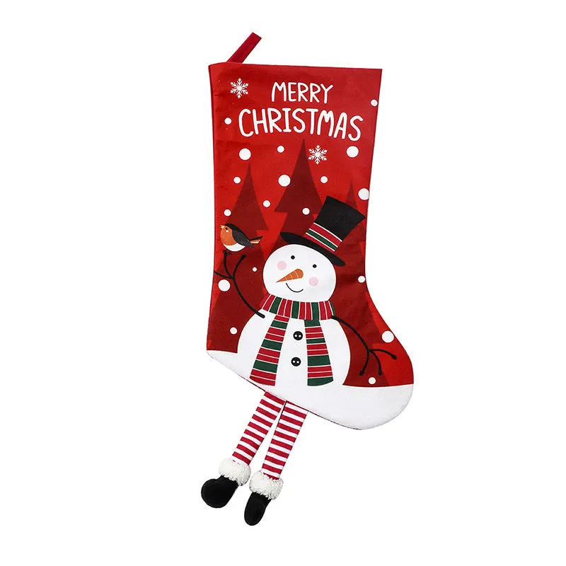 Christmas Hanging Stocking Large Gift Bag Santa Socks Holiday Tree Decorations New Year Decoration