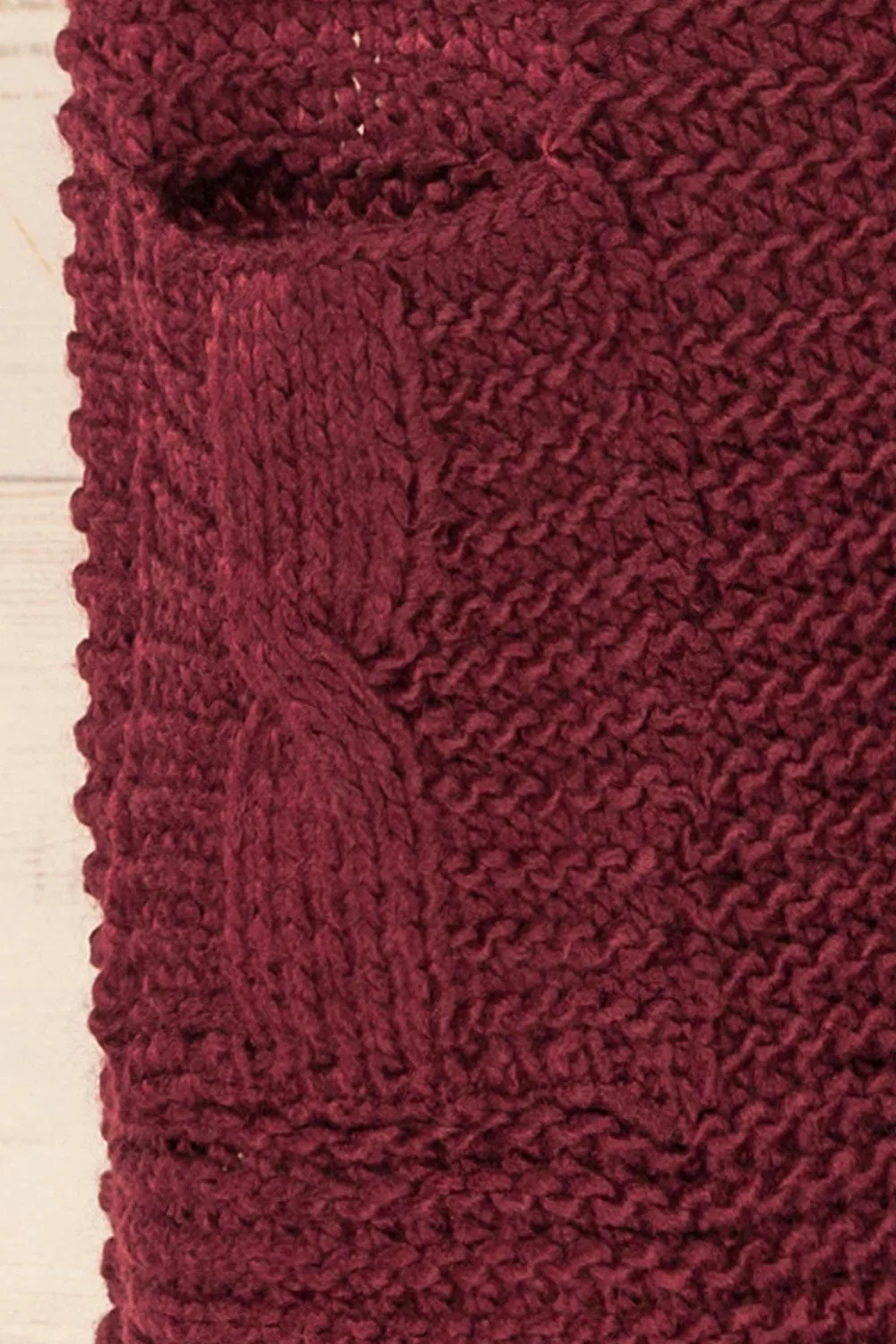 Chunkyss Burgundy | Thick Knit Scarf w/ Pockets