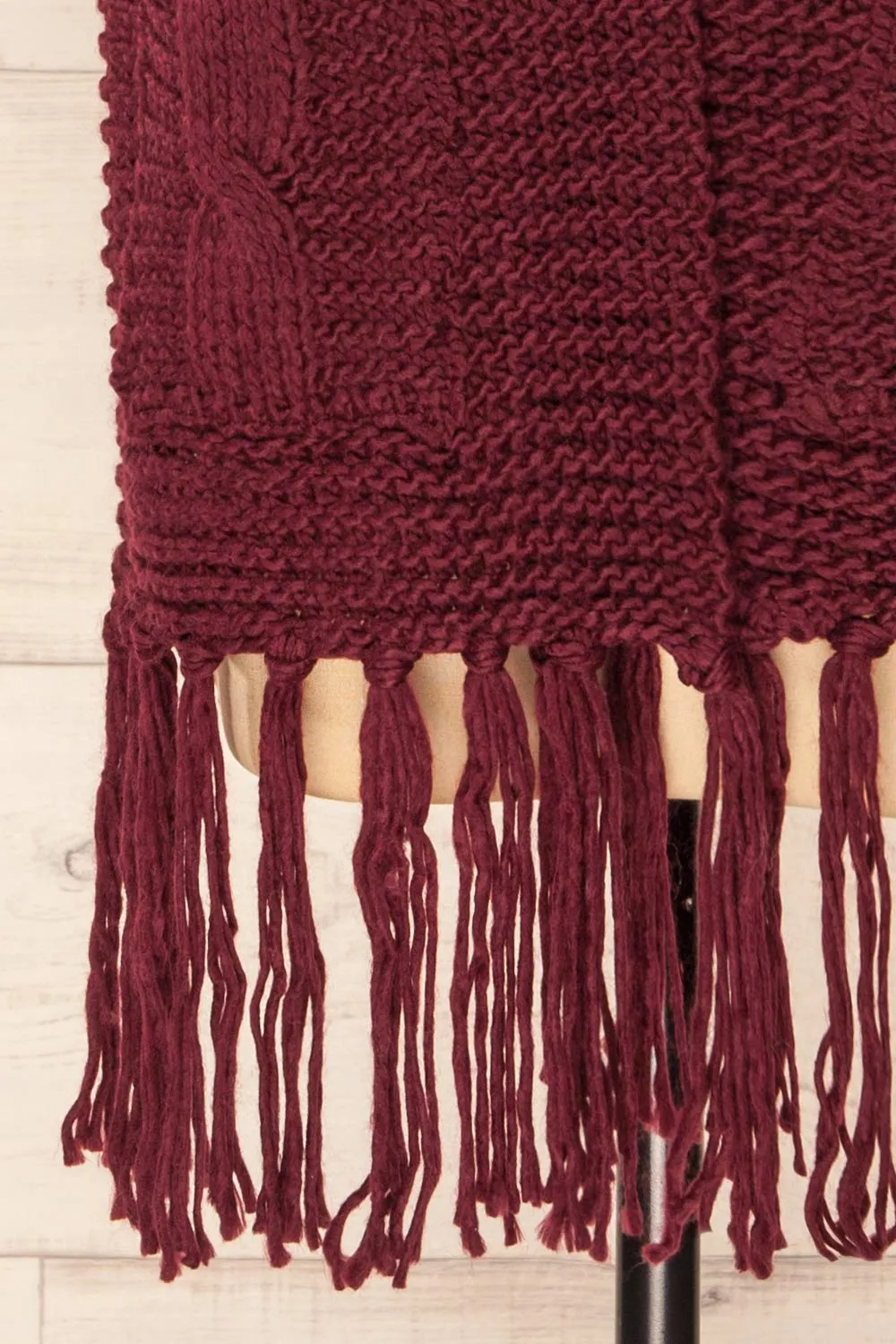 Chunkyss Burgundy | Thick Knit Scarf w/ Pockets