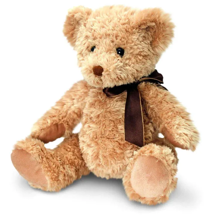 Classic Brown Cuddly Teddy Bear With Bow (25cm)