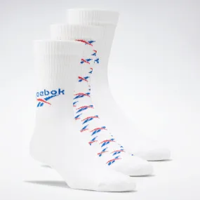 Classics Fold-Over Crew Socks 3 Pairs White/Vector Blue/Vector Red