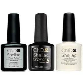 CND - Shellac Xpress5 Combo - Base, Top & Gold VIP Status (0.25 oz)