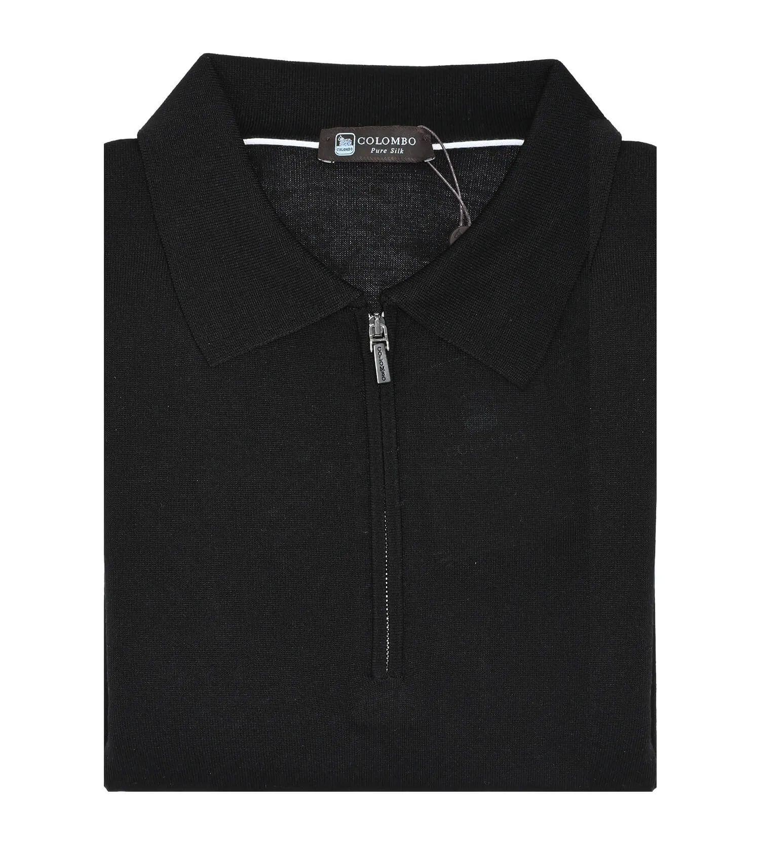 COLOMBO Silk Long Sleeve Polo Sweater